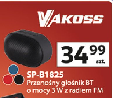 Głośnik sp-b1825 czerwony Vakoss promocja w Auchan