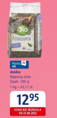 Nasiona chia dmBio Nasiona chia promocja w Drogerie DM