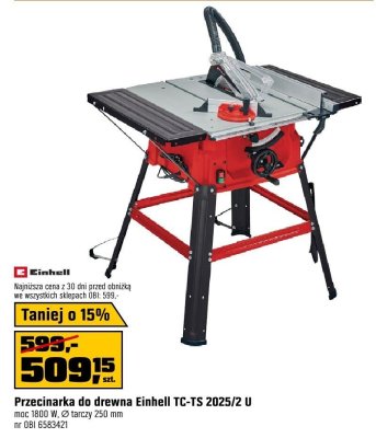 Przecinarka do drewna Einhell TC-TS 2025/2 U moc 2000 W, ⌀ tarczy 250 mm promocja w OBI