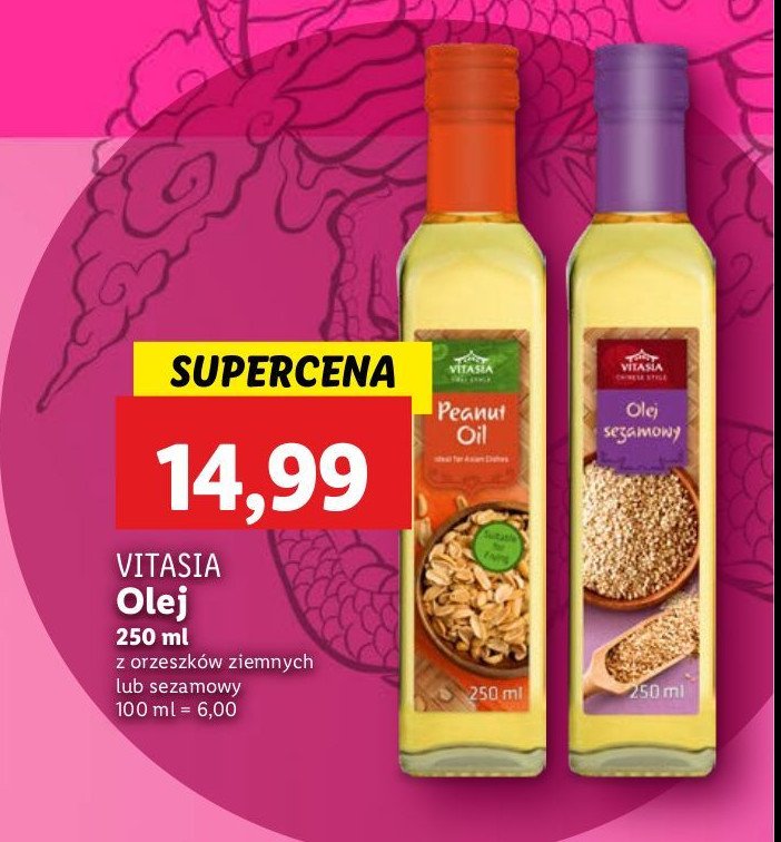 Olej z orzeszków ziemnych Vitasia promocja w Lidl