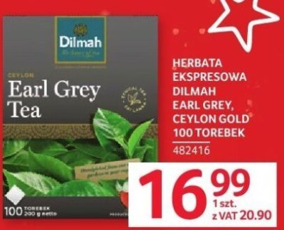 Herbata ekspresowa Dilmah Earl Grey, Ceylon Gold 100 torebek promocja w Selgros