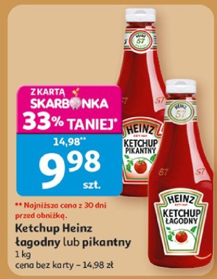 Ketchup Heinz łagodny lub pikantny promocja w Auchan