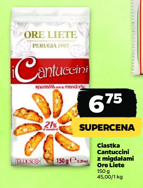 Ciasteczka cantuccini z migdałami ORE LIETE promocja