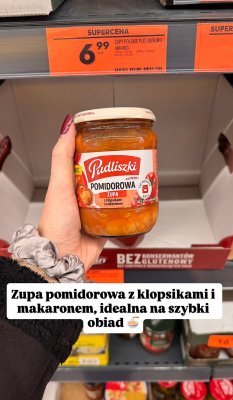 Zupa pomidorowa Pudliszki z klopsikami i makaronem promocja w Biedronka