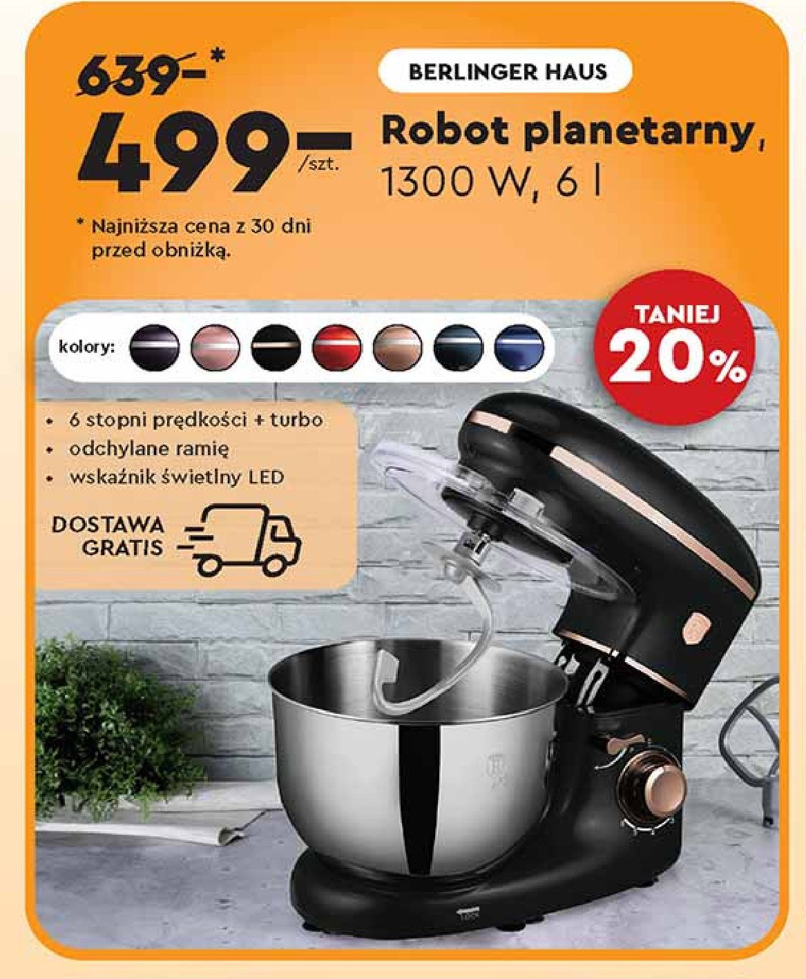 Robot planetarny 1300 6l Berlinger haus promocja w Biedronka