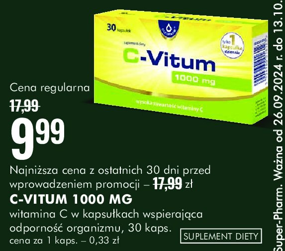 Kapsułki wit. c 1000 mg C-vitum promocja