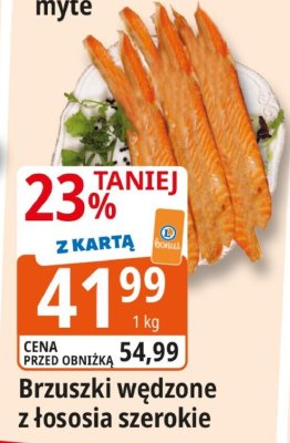 Brzuszki wędzone z łososia szerokie 1kg Leclerc promocja w Leclerc