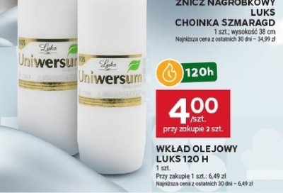 Wkład olejowy Luks 120h Uniwersum promocja w Stokrotka