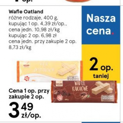 Wafle kakaowe Oatland biscuit promocja