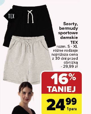 Bermudy damskie s-xl Tex promocja w Carrefour