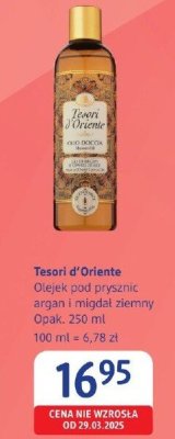 Olejek pod prysznic argan i migdał ziemny Tesori d'Oriente promocja w Drogerie DM