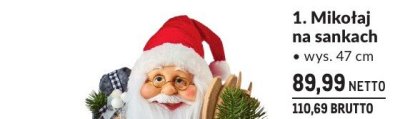 Mikołaj na sankach, wys. 47 cm promocja w Makro