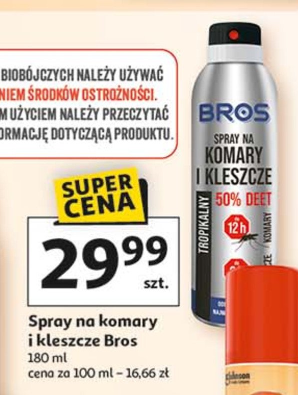 Spray na komary i kleszcze tropikalny Bros promocja w Auchan