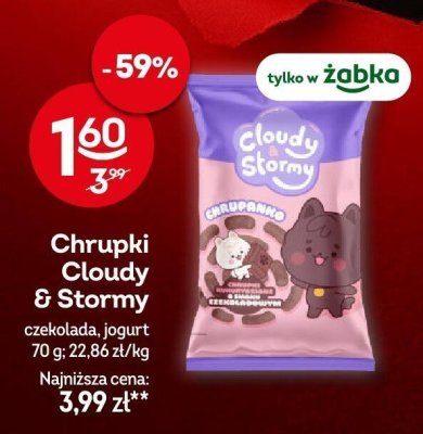Chrupki Cloudy & Stormy czekolada, jogurt promocja w Żabka