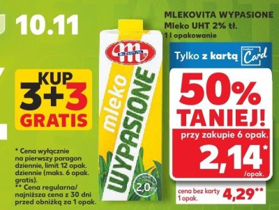 Mleko UHT 2% Wypasione 1l  promocja w Kaufland