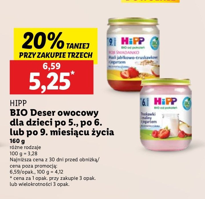 Musli z jabłkami i truskawkami Hipp moje śniadanko promocja