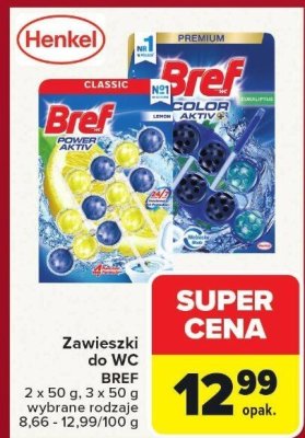 Zawieszki do WC Bref Power Aktiv Classic lemon promocja w Carrefour Market