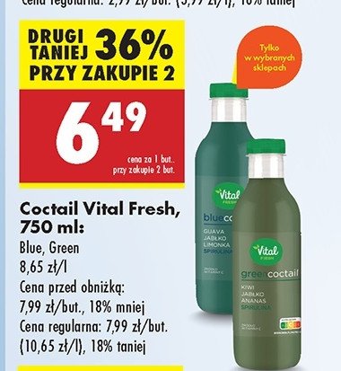 Coctail green Vital fresh promocja w Biedronka