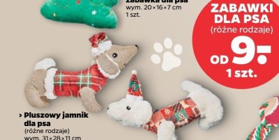 Pluszowy jamnik dla psa (różne rodzaje) wym. 31×28×11 cm promocja w Netto