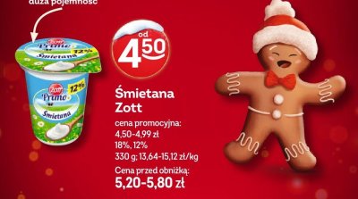 Śmietana Zott Prima promocja w Żabka