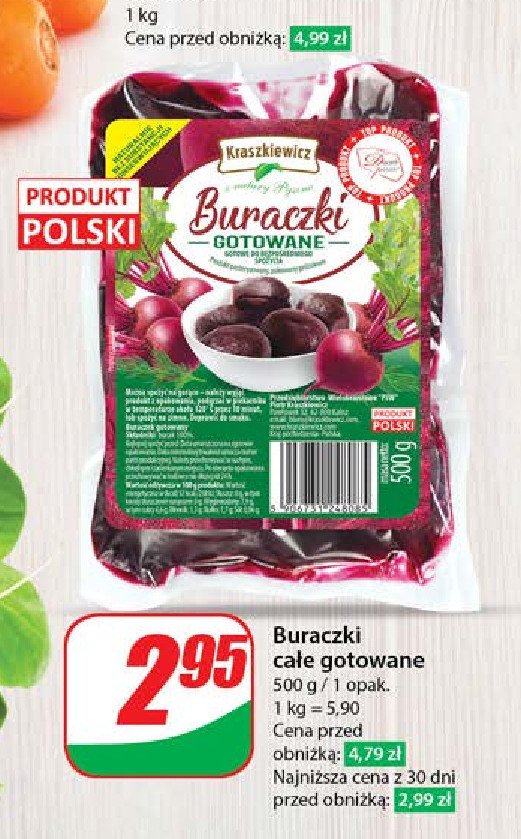 Buraczek gotowany cały Kraszkiewicz promocja w Dino