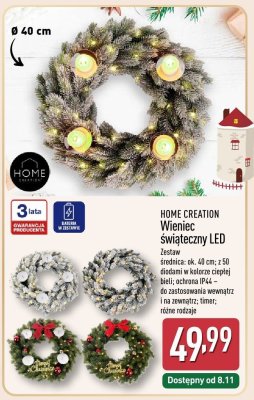 Wieniec świąteczny LED  promocja w Aldi
