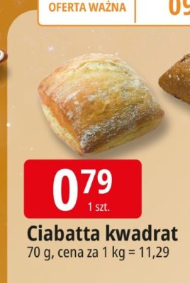 Ciabatta kwadrat promocja w Leclerc