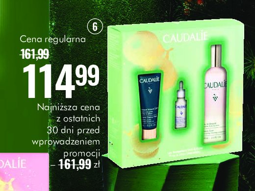 Zestaw w pudełku prep & glow bestsellers: woda rozświetlająca 100 ml + maseczka detoksykująca 15 ml + serum 10 ml Caudalie zestaw promocja