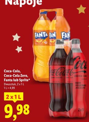Napój Coca-Cola, Coca-Cola Zero, Fanta lub Sprite promocja w Lidl