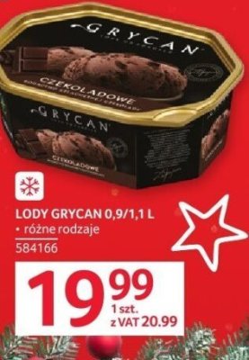 Lody Grycan 0,9/1,1 l różne rodzaje promocja w Selgros