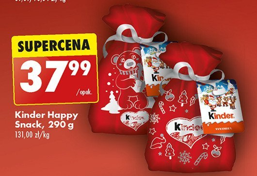 Zestaw świateczny Kinder happy snack promocja