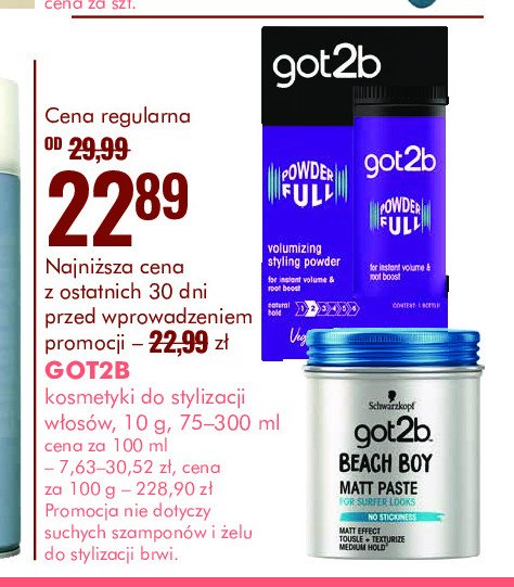 Puder do włosów Got2b promocja