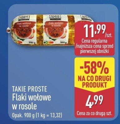 Flaki wołowe w rosole  promocja w Aldi