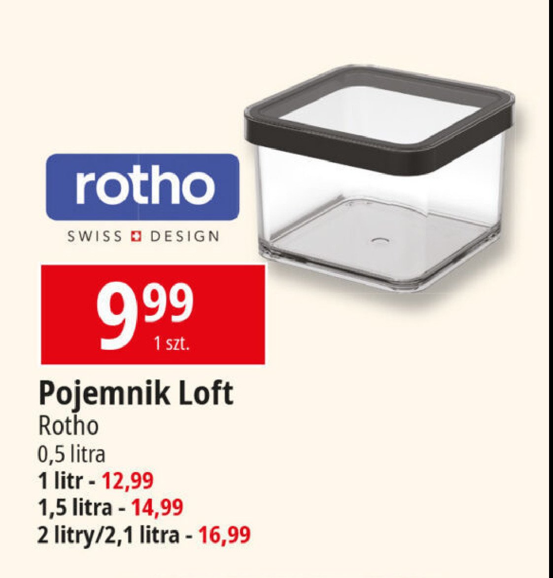 Pojemnik kwadratowy loft 500 ml Rotho promocja