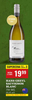 Wino HANS GREYL SAUVIGNON BLANC białe wytrawne promocja w Biedronka