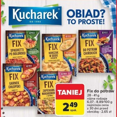 Fix do potraw Kucharek 28-41g promocja w Carrefour