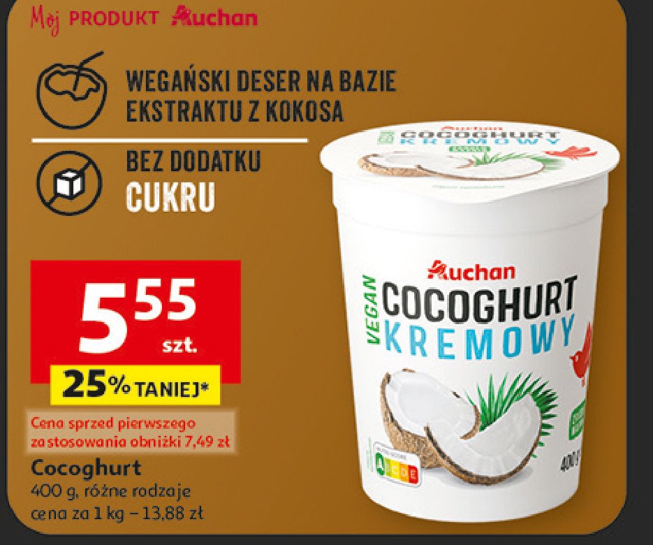 Cocoghurt kremowy Auchan różnorodne (logo czerwone) promocja
