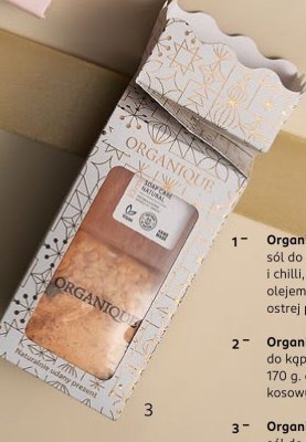 Zestaw gruboziarnista sól do kąpieli ze złotymi drobinkami + mydło Organique promocja w Rossmann