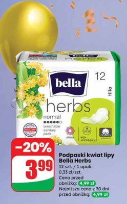 Podpaski kwiat lipy Bella Herbs 12 szt. promocja w Dino