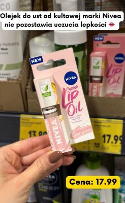 Olejek do ust Nivea Caring Lip Oil Clear Glow promocja w Kaufland