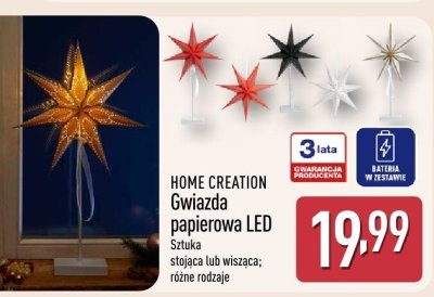 Gwiazda papierowa LED HOME CREATION promocja w Aldi