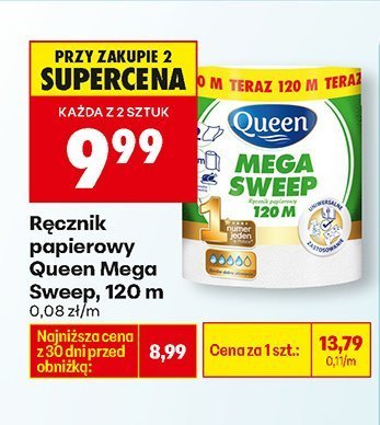 Ręcznik papierowy Mega Sweep, 120 m promocja w Biedronka