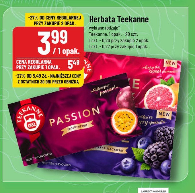 Herbata blueberry & blackberry Teekanne love promocja