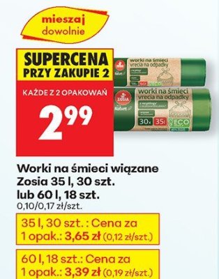 Worki na śmieci wiązane 35 l promocja w Biedronka
