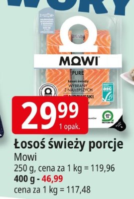 Łosoś świeży porcje Mowi promocja w Leclerc