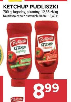 Ketchup Pudliszki łagodny, pikantny promocja w Stokrotka
