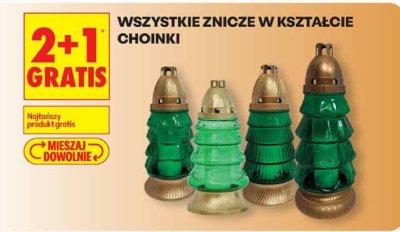 Znicze w kształcie choinki Biedronka promocja w Biedronka