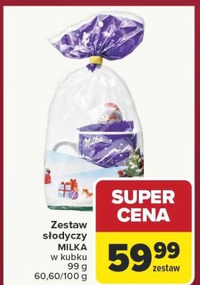 Zestaw słodyczy MILKA w kubku promocja w Carrefour