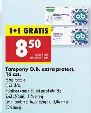 Tampony super O.b. extra protect promocja