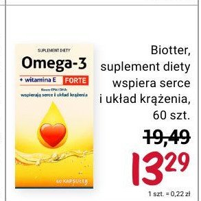 Kapsułki omega-3 + witamina e forte Biotter promocja